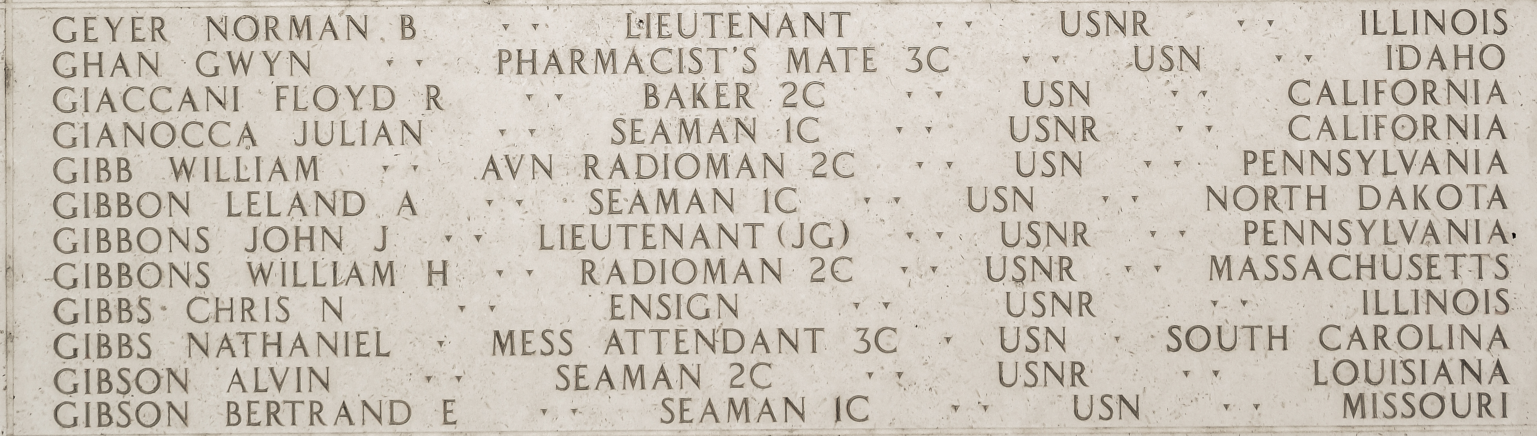 Floyd R. Giaccani, Baker Second Class